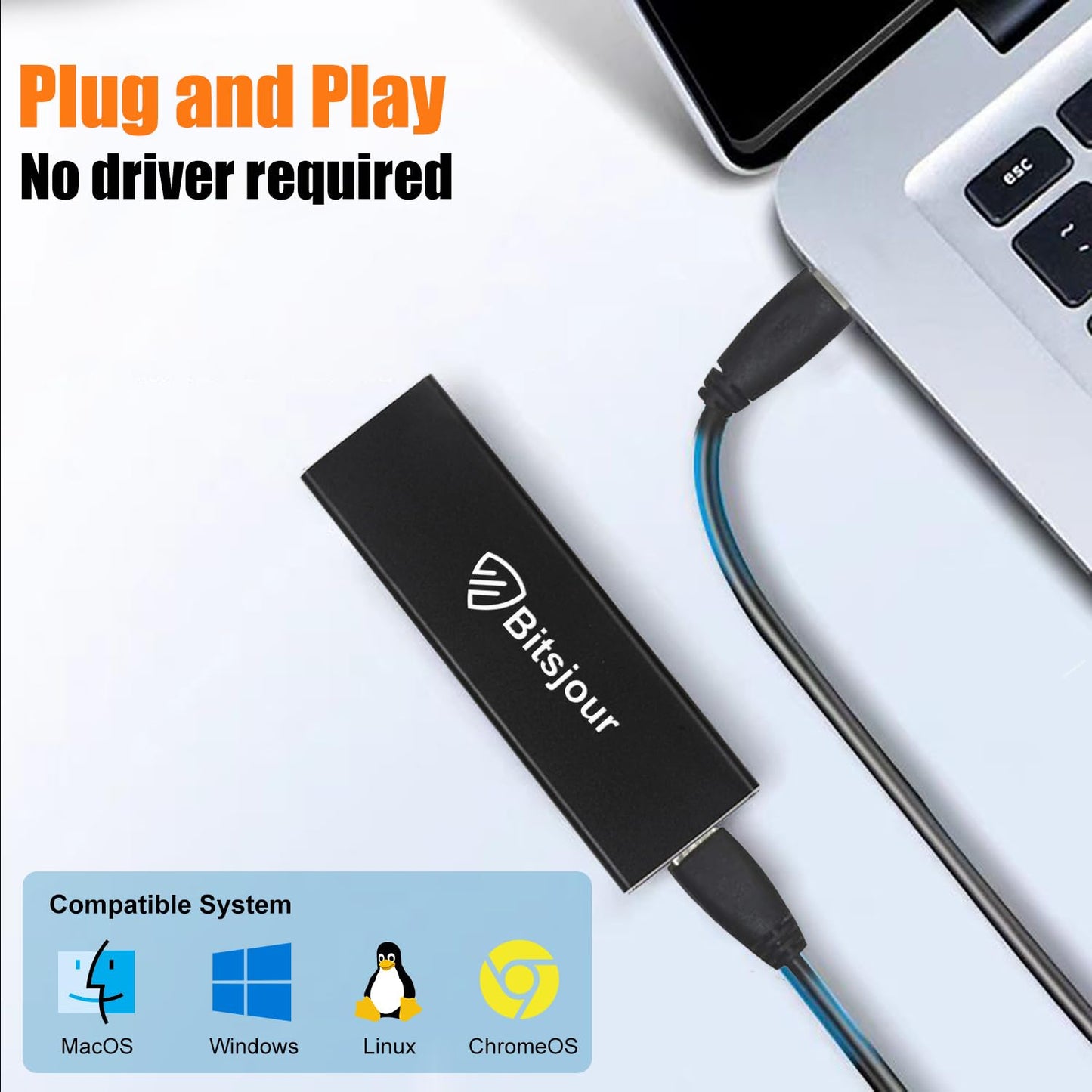 Bitsjour MacBook Air 2012 SSD Enclosure 7+17 pin, 5Gbps USB 3.0 External Portable Case for Mid 2012 A1465/A1466 Hard Drive