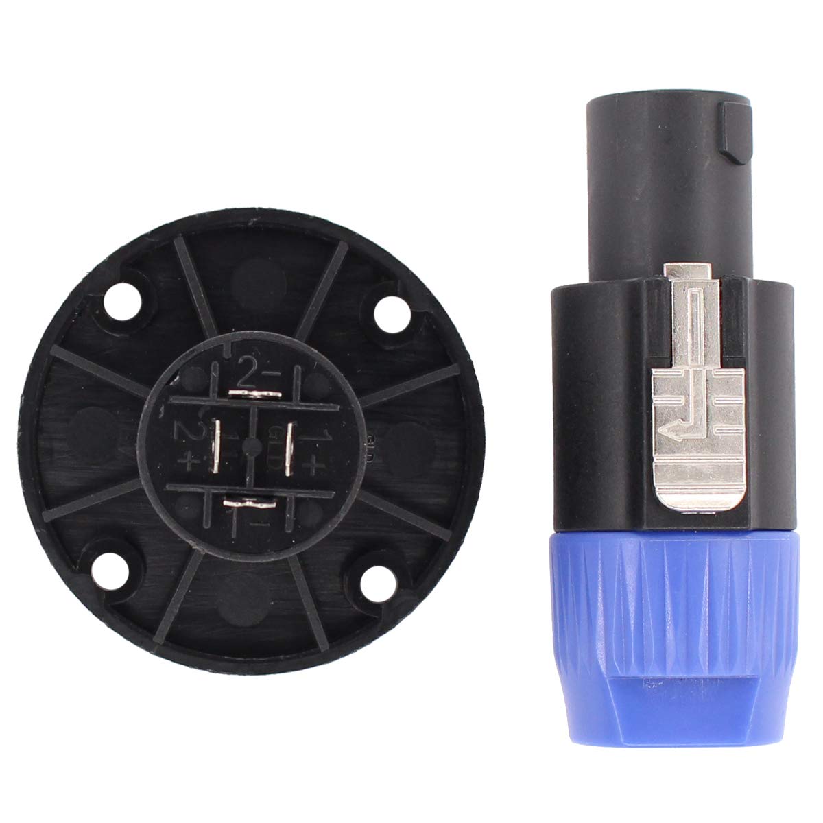 ApplianPar Speakon Cable Adapter Connectors 4 Pole Audio Speaker Plug Twist Lock and Round Panel Mount 4 Pin Female Socket for Neutrik Speakon NL2FC