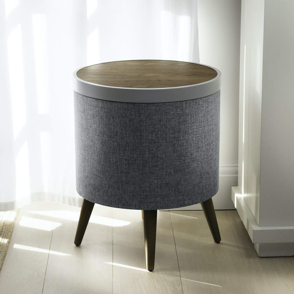 KOBLE Zain Side Table with Speaker and Subwoofer - Walnut Top