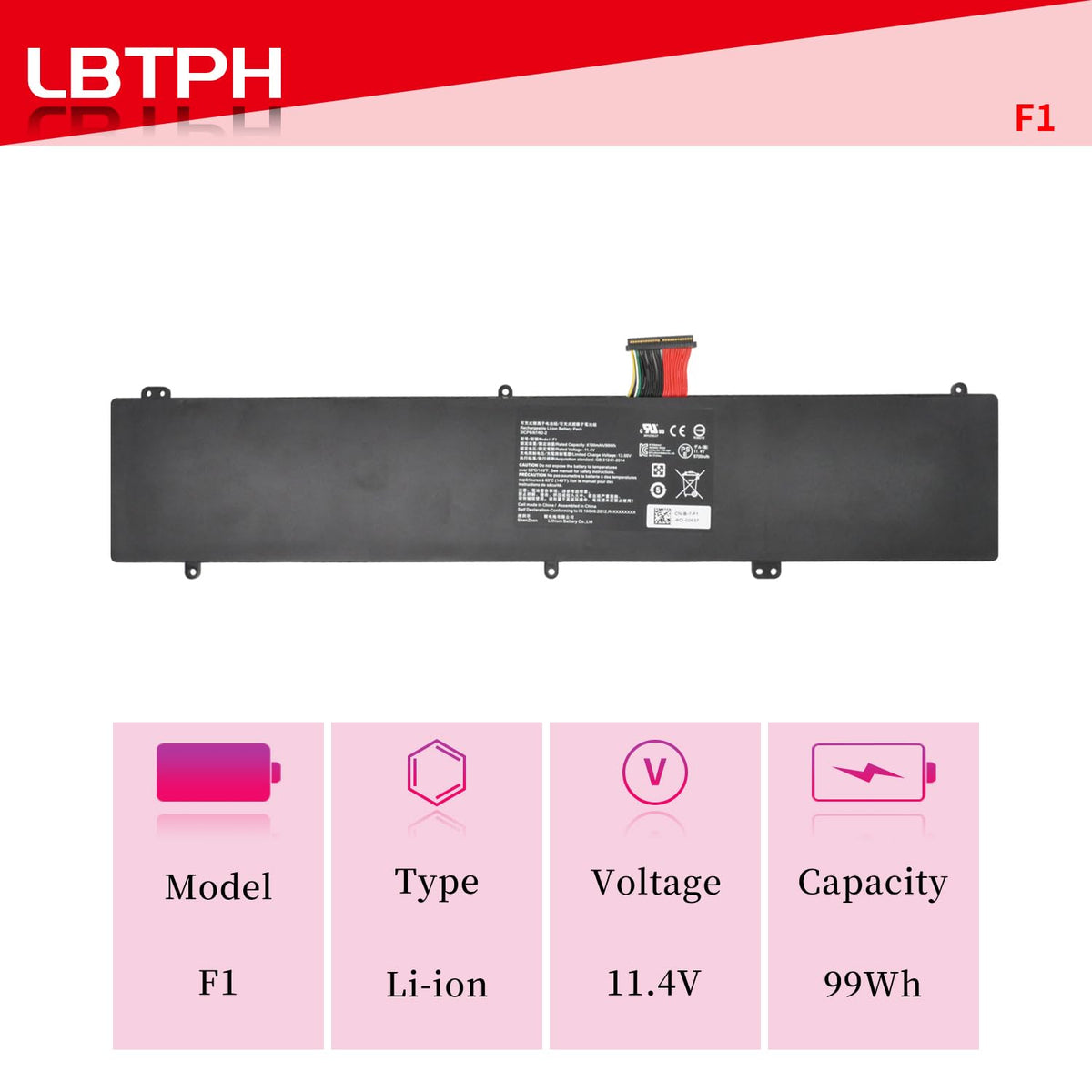 LBTECH F1 Battery Replacement for Razer Blade Pro 17.3" 4K i7-7820HK i7-6700HQ 2017 RZ09-0166 RZ09-01663E52 RZ09-01662E53-R3U1 RZ09-01663E53-R3U1