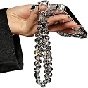 Prifremi Crystal Phone Wrist Strap Phone Charm Chain Keychain Beaded Cellphone Lanyard with Tether Tab Hands-Free Wristlet Bracelet Wrist Grip Strap