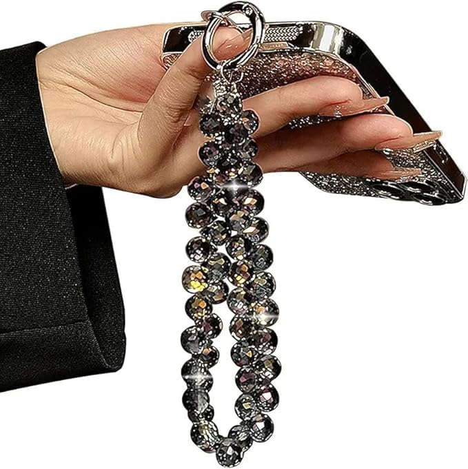 Prifremi Crystal Phone Wrist Strap Phone Charm Chain Keychain Beaded Cellphone Lanyard with Tether Tab Hands-Free Wristlet Bracelet Wrist Grip Strap