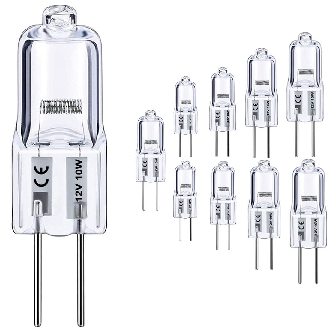 Vinaco G4 Halogen Bulb 12V 10W 2800K Warm White for Cabinet Lighting