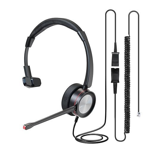 MKJ Telehone Headset for Cisco IP Phone, Wired Headphone with Microphone Noise Cancelling, Office Phone Headset with RJ9 Jack for Cisco CP-7821 7841