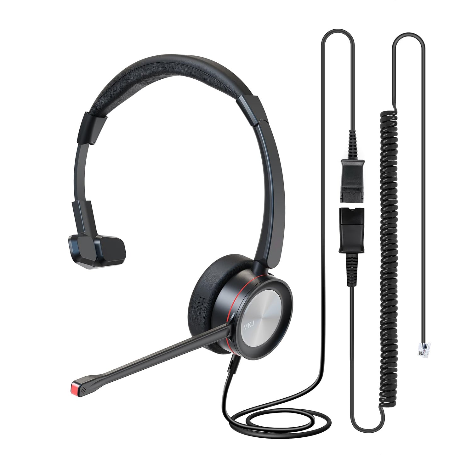 MKJ Telehone Headset for Cisco IP Phone, Wired Headphone with Microphone Noise Cancelling, Office Phone Headset with RJ9 Jack for Cisco CP-7821 7841