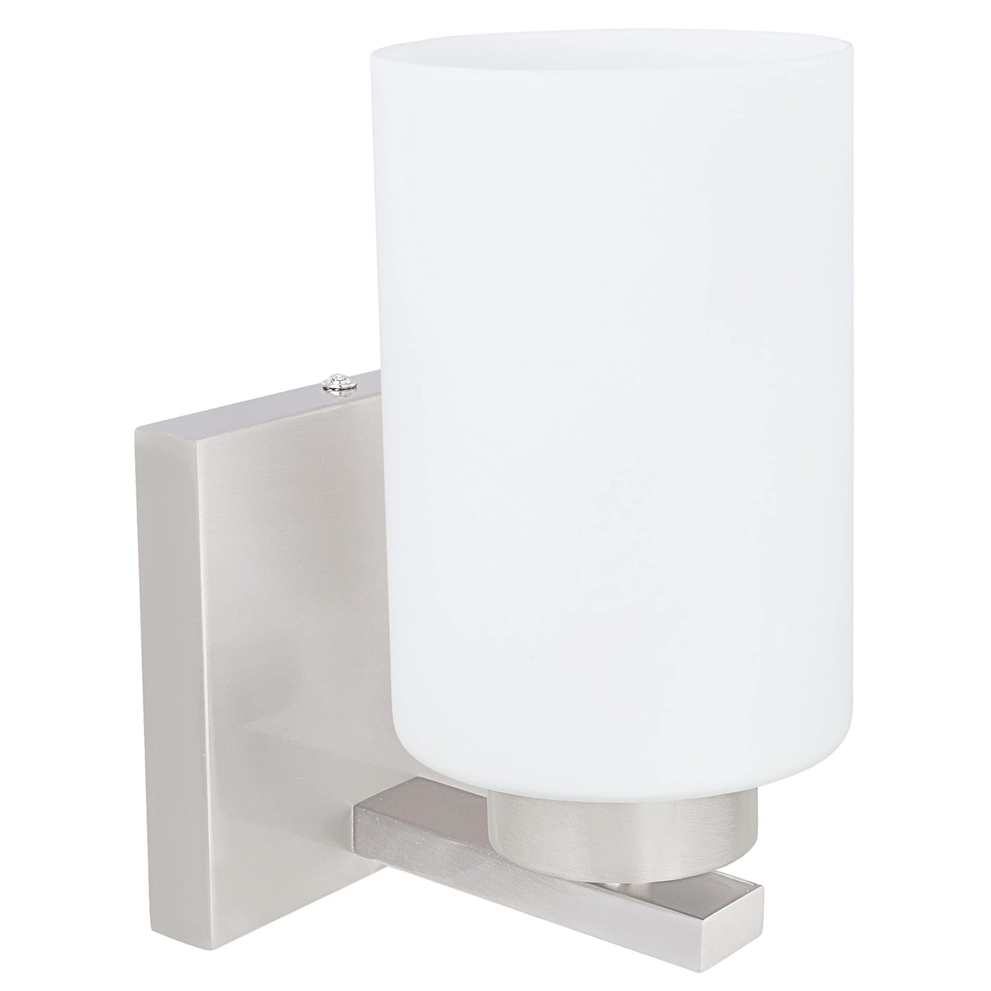 Aspen Creative 62218, One-Light Metal Bathroom Vanity Wall Light Fixture, 4-3/4" Wide, Transitional Design in Satin Nickel