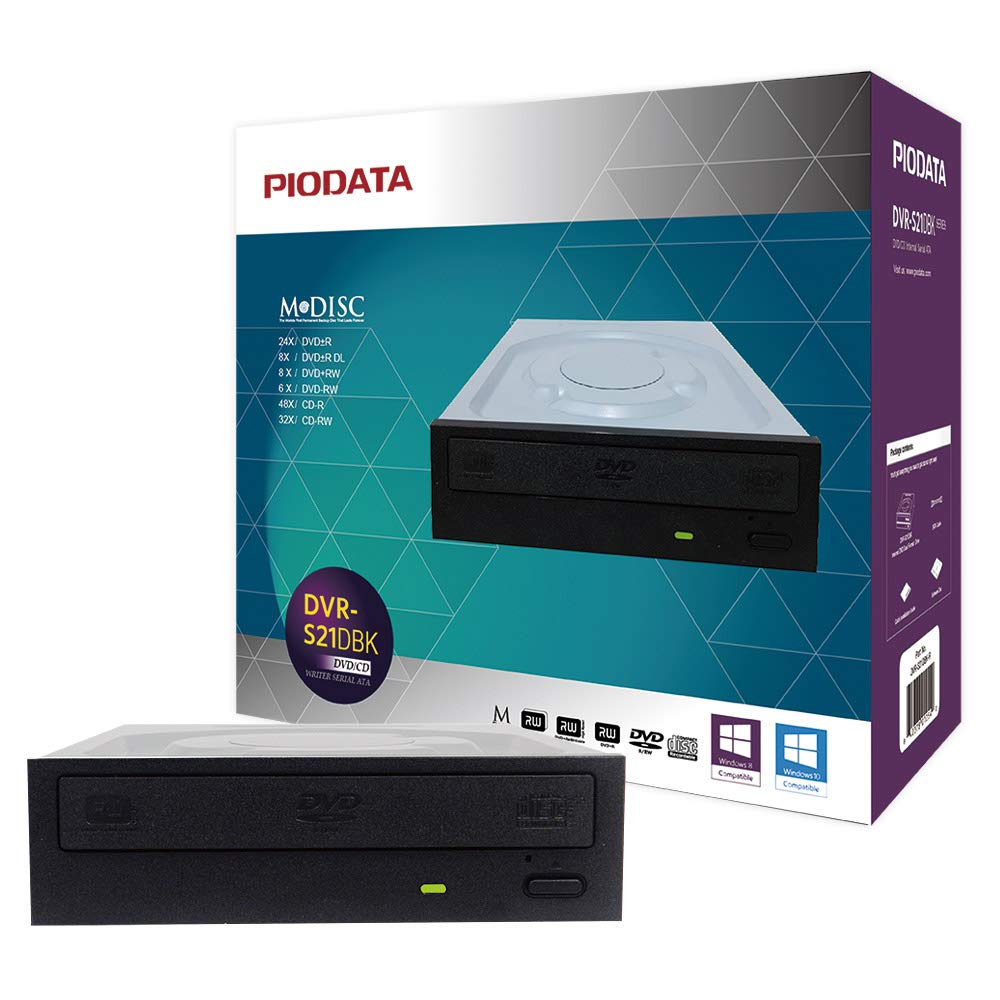 Piodata 24X SATA DVD/RW Dual Layer Burner Drive Writer - Black Optical Drives DVR-S21DBK-R (Retail)