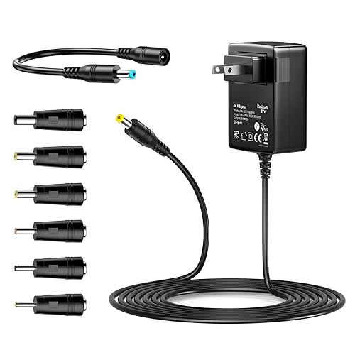 Basicvolt 9V 3A 2.5A 2A 1A AC DC Power Adapter 27W 9V 3000mA 2500mA 2800mA Power Supply Cord Wall Charger for 9 Volt Electronics 3Amp Max
