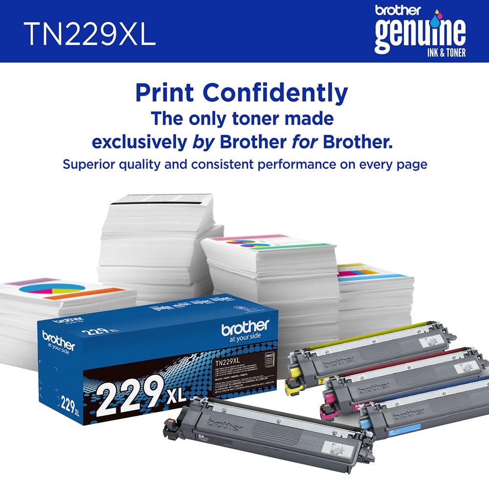 Brother Toner Authorized Seller TN229XLBK with Printer Essentials Digital Download Card