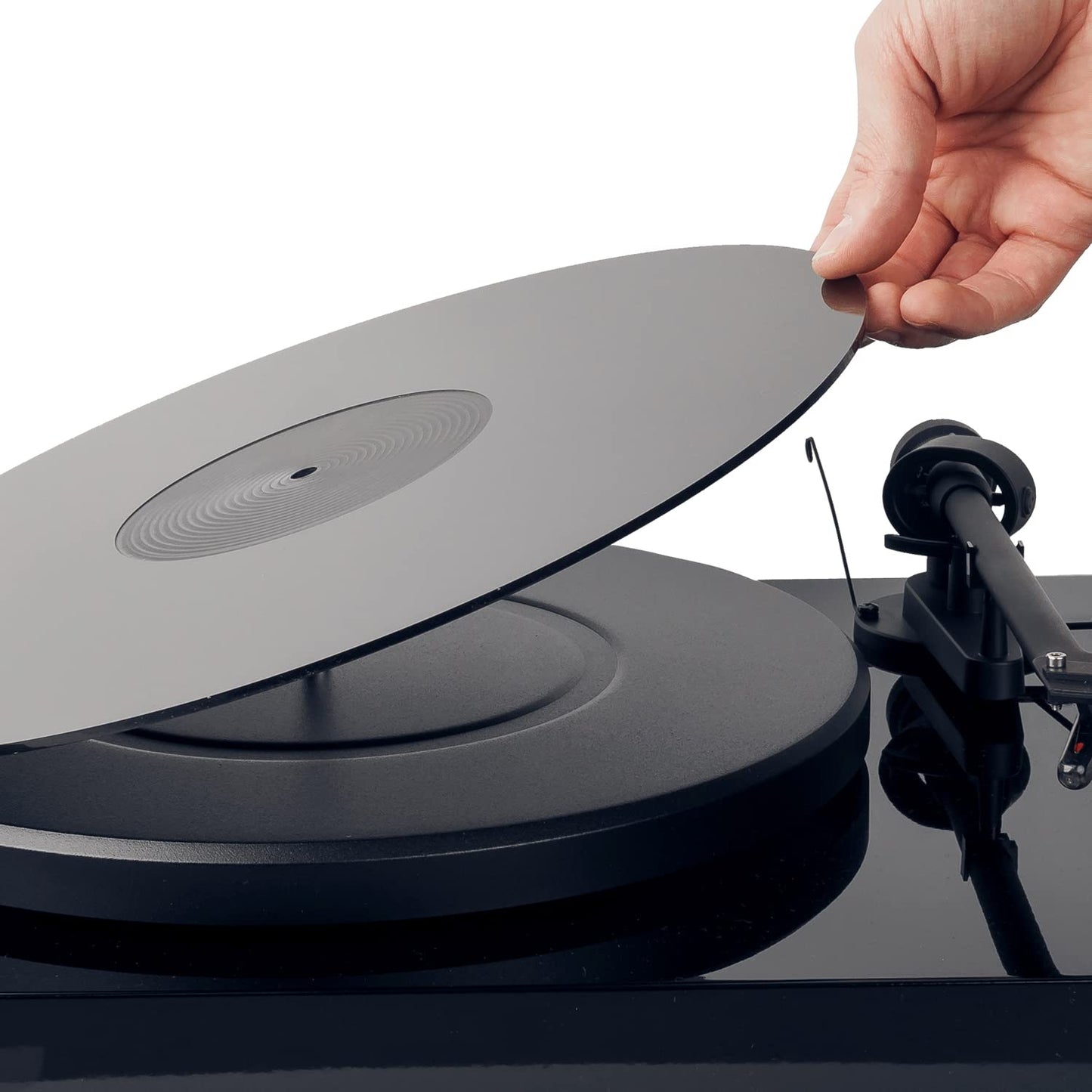 Hudson Hi-Fi Acrylic Turntable Mat - 11.75” Anti-Static Turntable Slipmat with Label Recess - 1/8” Thick Acrylic Platter Mat for Vinyl LP Record