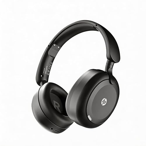 HP H231A Bluetooth Noise Cancelling Over-Ear Headphones with 54H Battery, Built-in Mic for Calls, Lightweight Wireless Headset for Work, Travel