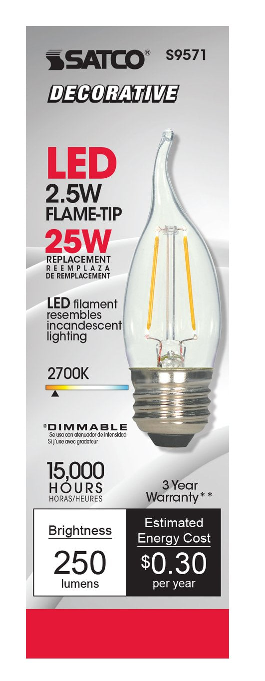 Satco S9571 Medium Light Bulb in Light Finish, 4.31 inches