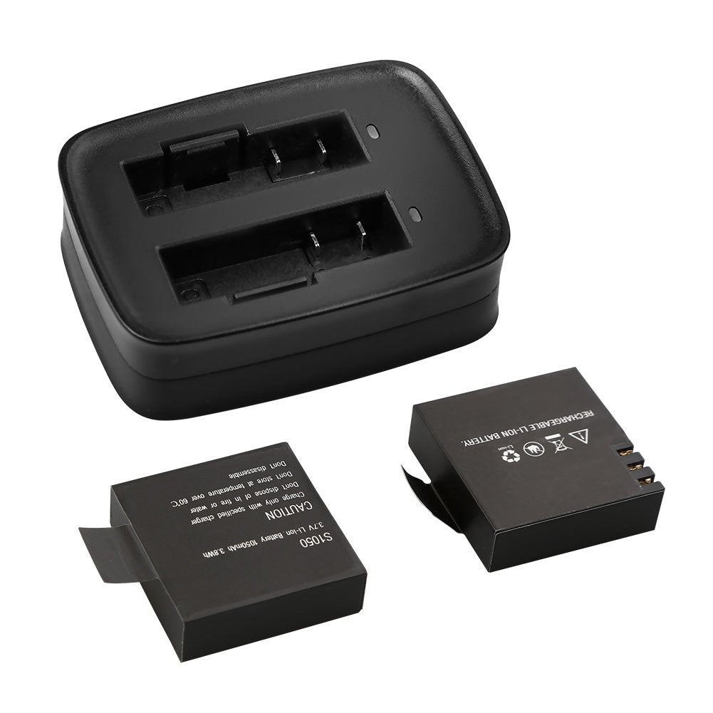 AKASO V50 Elite 2 x 1050mAh Rechargeable Action Camera Battery with USB Dual Charger