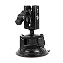 xik 1" Ball Suction Cup Base Mount with 2.36" Double Socket Arm for Phone Tablet Action Cam Mount, 3.5" Large Suction Cup Base for Windshield, Fits