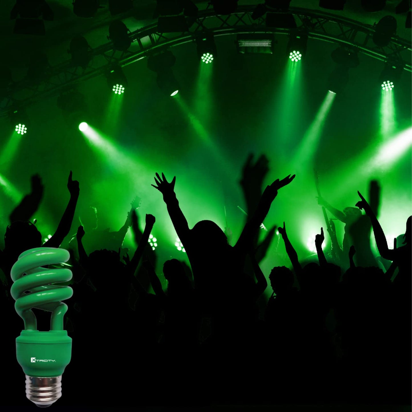 CFL Compact Fluorescent Green light bulbs Colored Light Bulb (2 Pack)