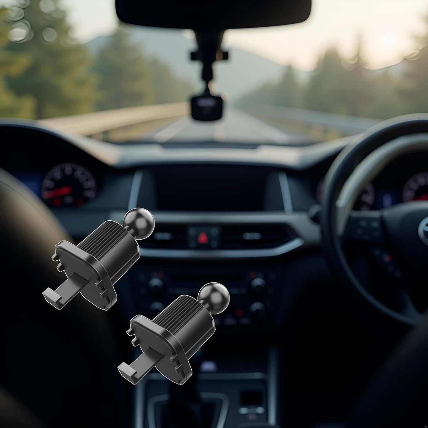 ydzqdxzz 2Pcs Black Universal Air Vent Clip for Car Phone Mount Cellphone Holder Vent Grip W Joint Ball Dia- for Most Car Bracket Universal Air Vent