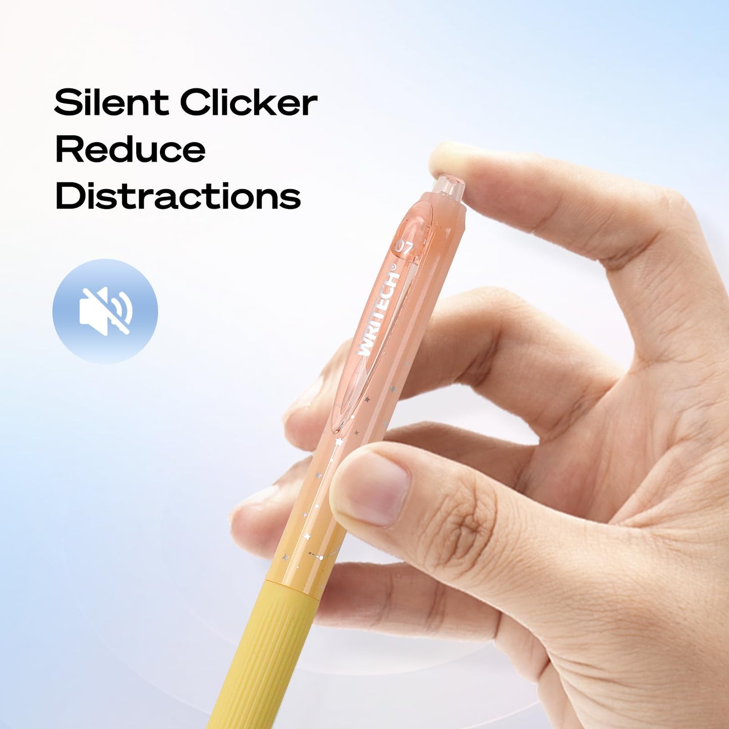 WRITECH Gel Pens Fine Point: Nebula Pen Set 0.7mm Black Ink Retractable 6ct Medium Point Smooth Writing with Aesthetic Gradient Color Barrel