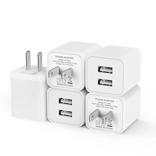 5Pack USB Wall Charger, iGENJUN 2.4A Dual USB Port Cube Power Plug Adapter Fast Phone Charger Block Charging Box Brick for iPhone 17/17 Pro/17 Pro