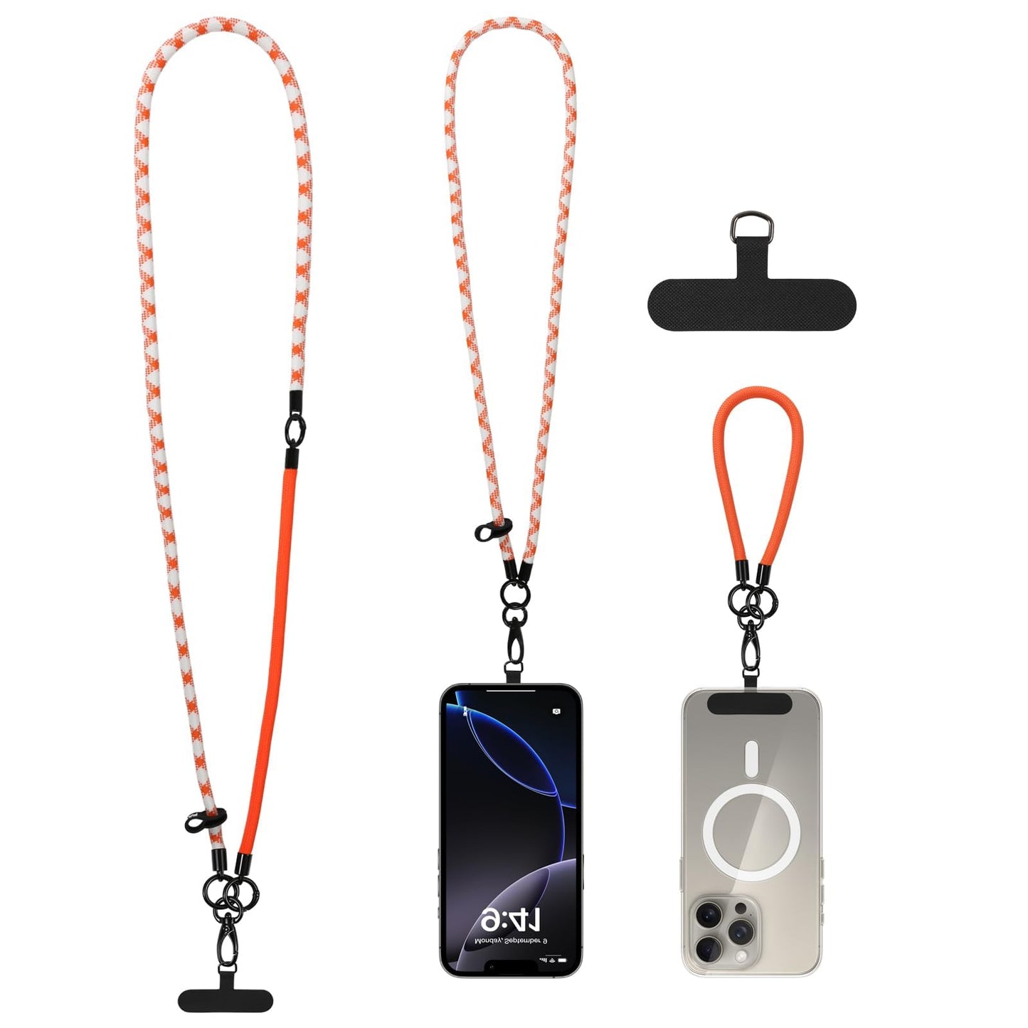 HOMEPAC 3 in 1 Cell Phone Lanyard, Detachable and Adjustable Mobile Phone Strap, Anti-Theft and Anti-Slip Design, Suitable for Most Smartphones