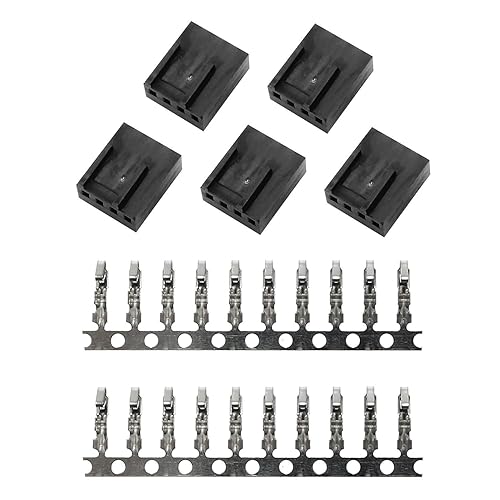 Maxmoral 5PCS PWN Plastic Shell Computer Case Cooling Fan Female Plug Interface 4-pin PC Fan Connector Kit