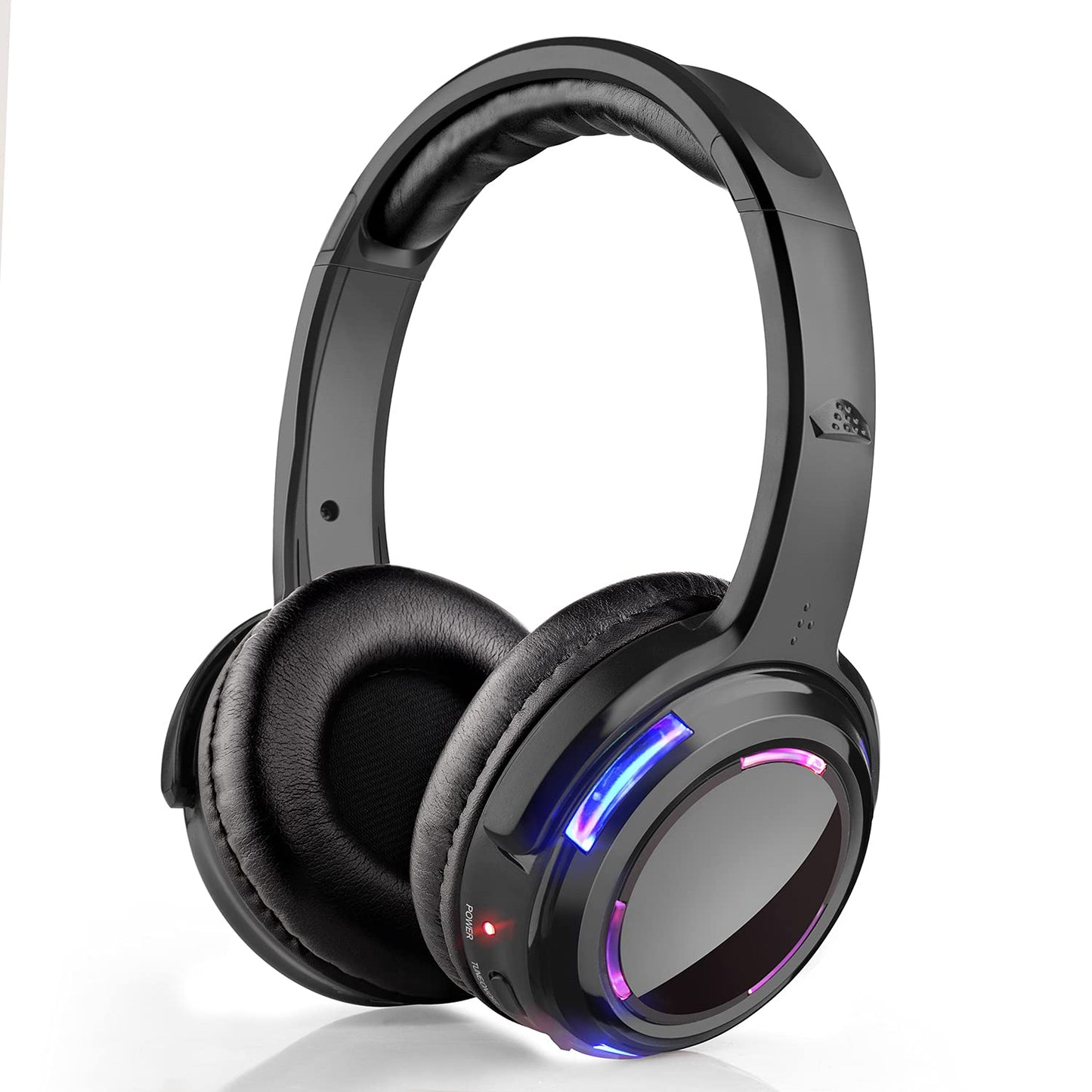 General RF Silent Disco 10pcs Black led Flashing Light Headphones Bundle for Quiet Party Events Fitting