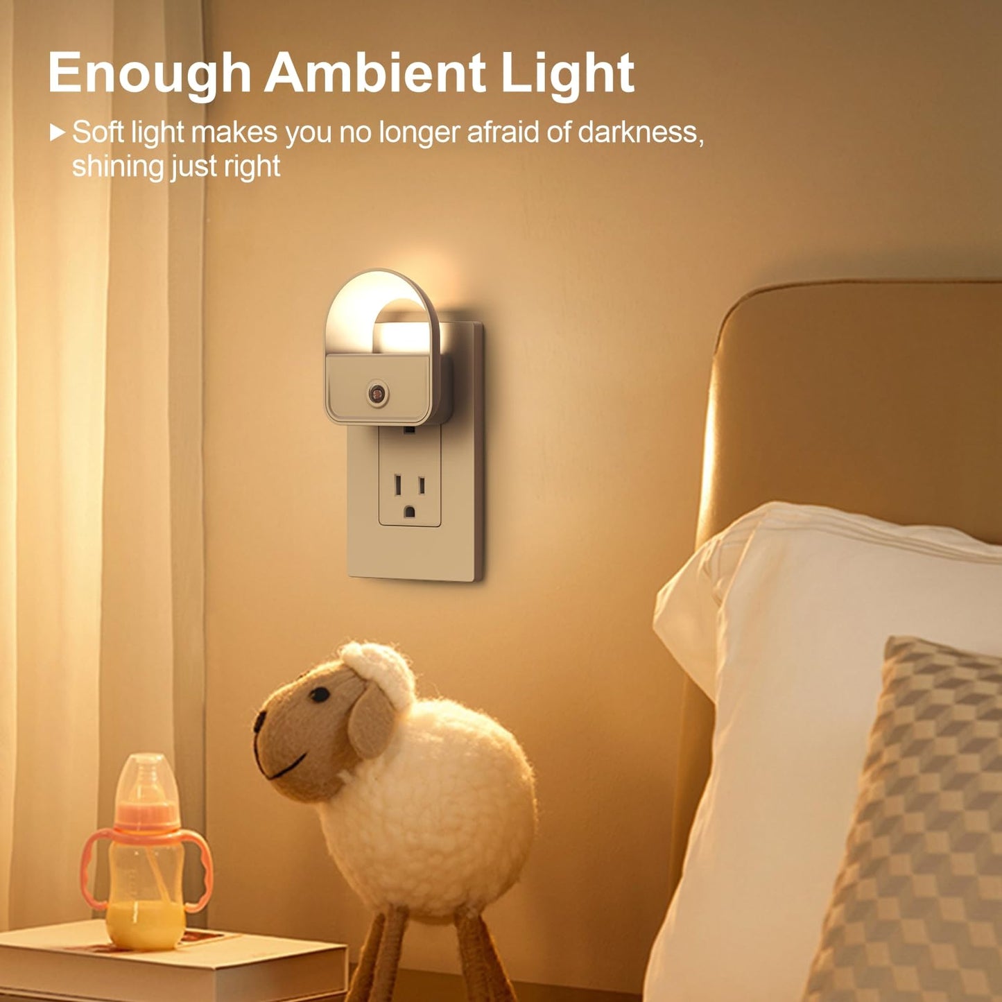 YRWXZYO 6 Pack Night Light Plug in, LED Nightlights with Smart Dusk to Dawn Nightlight, Plug into Wall Nightlights Suitable for Bedroom, Bathroom