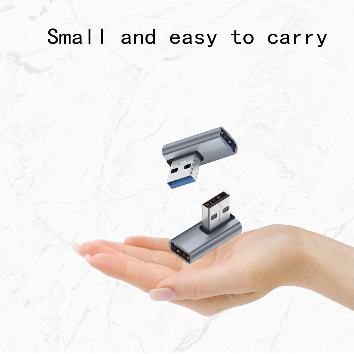 rgzhihuifz 2-Pack, Super Speed USB 3.0 Vertical Left Angle and Right Angle Adapter USB 3.0 Male to Female 90 Degrees dapter Coupler, USB Cable…