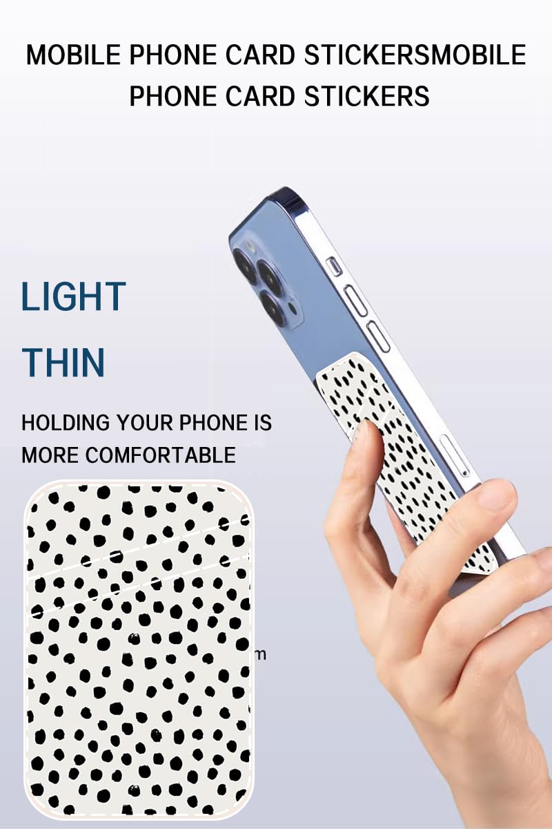 JYCardPKT Phone Card Holder Leather, Dual Pocket Phone Wallet Adhesive Stick On, Cute Phone Case Credit Card Holder, Suitable for Most of Phones Cute