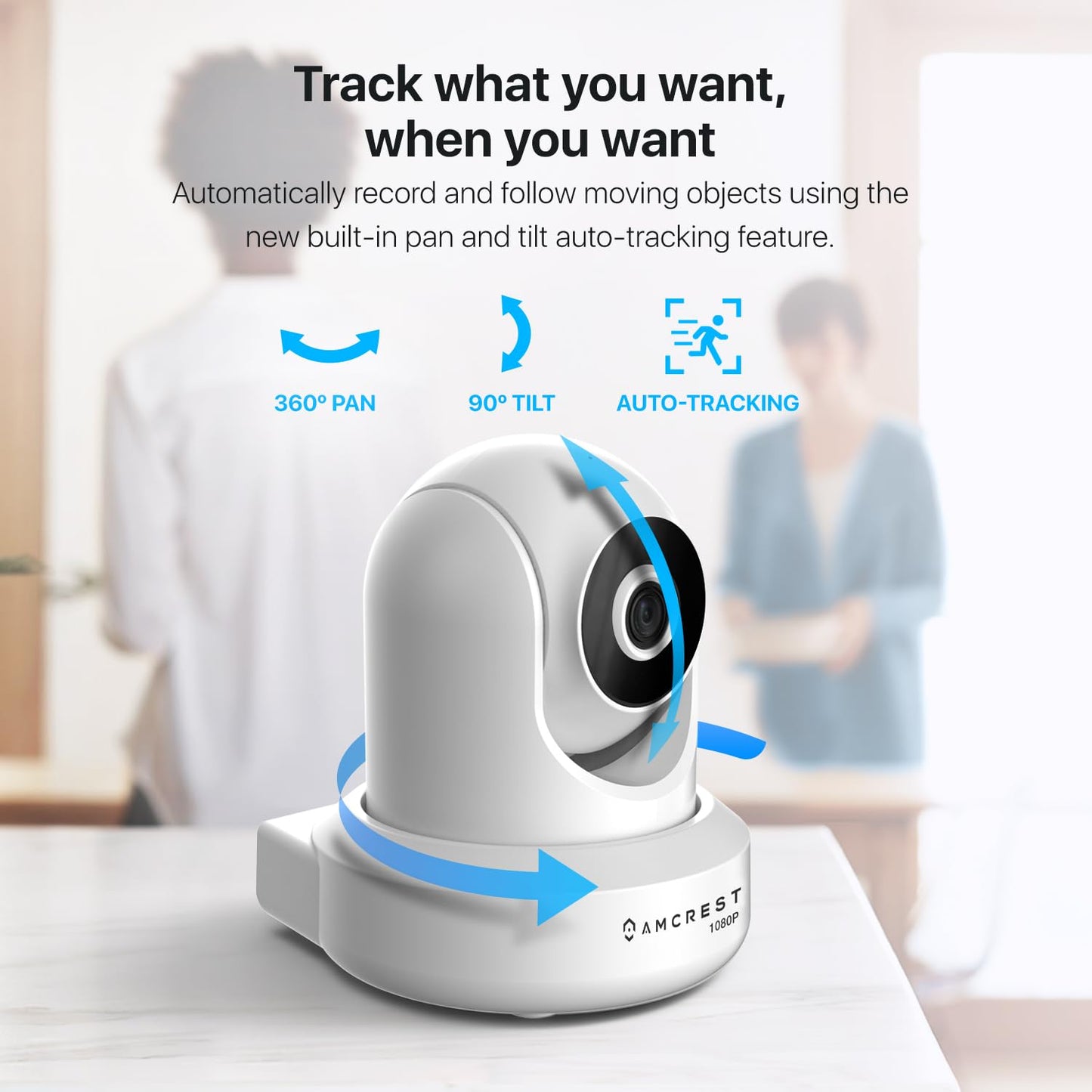 Amcrest 1080P WiFi Security Camera 2MP Indoor Pan/Tilt Wireless IP Camera, IP2M-841W (White)