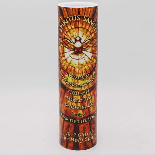 The Saints Gift Collection Holy Spirit LED Flameless Devotion Prayer Candle, Religious Gift, 6 Hour Timer for More Hours of Enjoyment and Devotion!