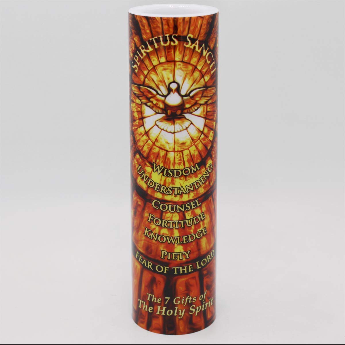 The Saints Gift Collection Holy Spirit LED Flameless Devotion Prayer Candle, Religious Gift, 6 Hour Timer for More Hours of Enjoyment and Devotion!