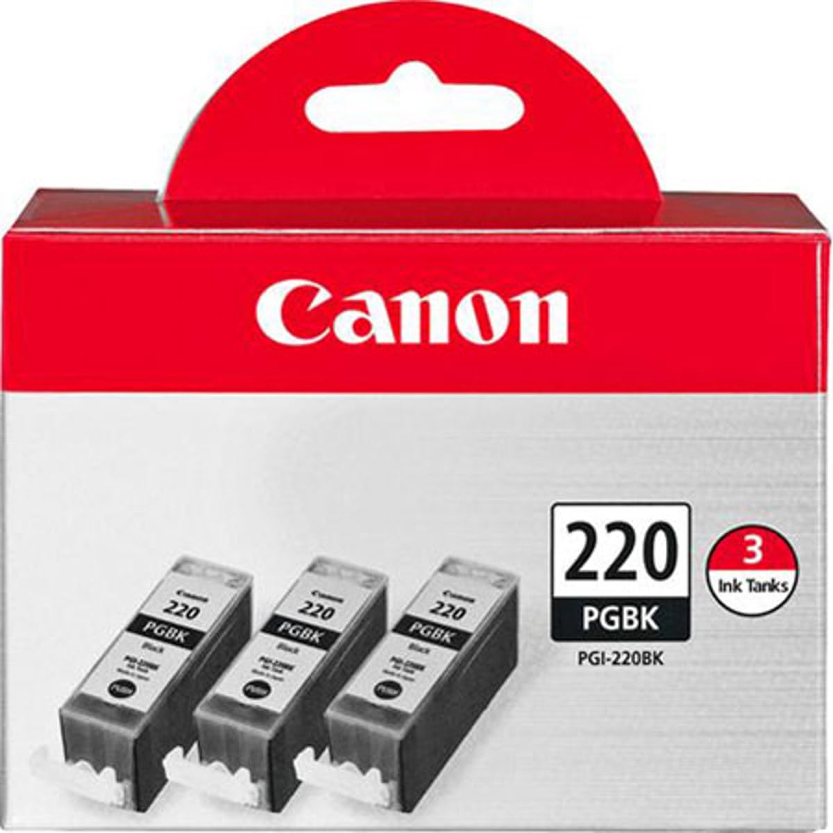 Canon 3X PGI-220BK Black Ink Tank for Select PIXMA IP, MP, MX Series Printers, 2-Pack