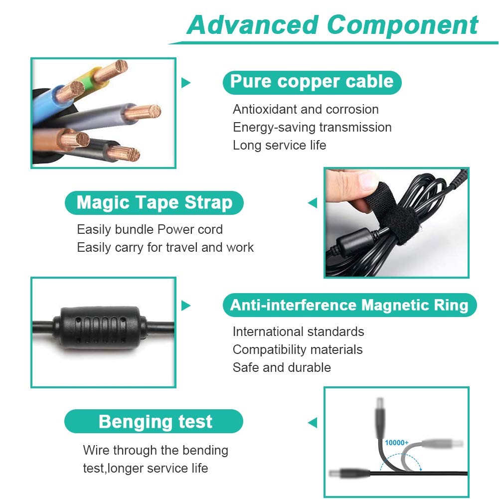 HKY 19V AC DC Adapter Compatible with LG 34" 32" 27" 24" 23" 22" 20" 19" LCD LED HD TV Monitor Widescreen LG 32ML600M-B 24MP400-B 27MP400-B 34WP65C-B…