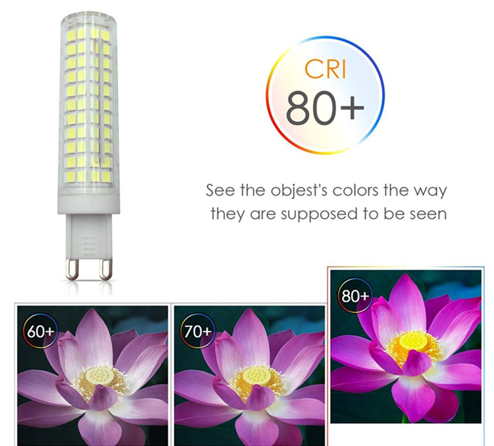 K JINGKELAI G9 LED Bulbs Dimmable 10W(Equivalent to 100W Halogen) 110V Cool White 6000K LED Corn Lights JCD T4 G9 Bi-pin Base,Dimmable,136 LED 2835