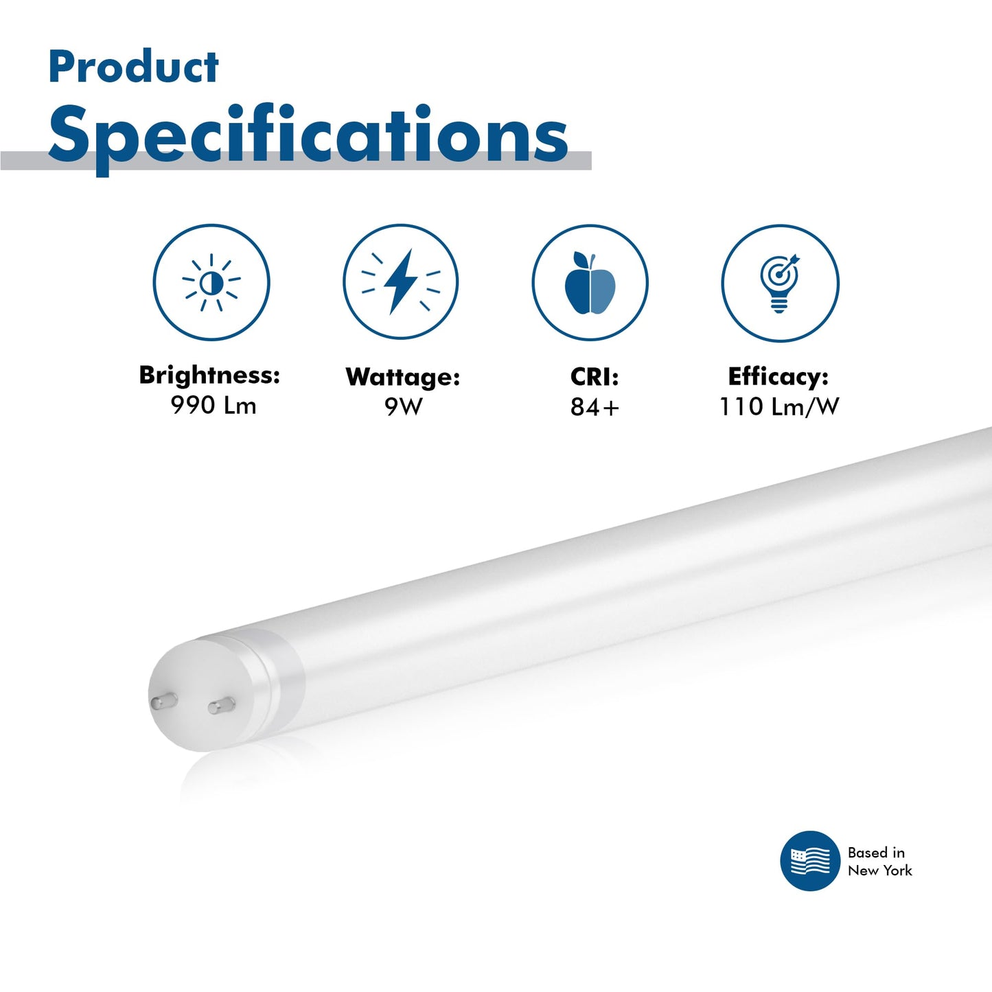 BLKKAP 18 in. T8 G13 LED, F15T12, F15T8, Type A Plug & Play, 4100K, Frosted