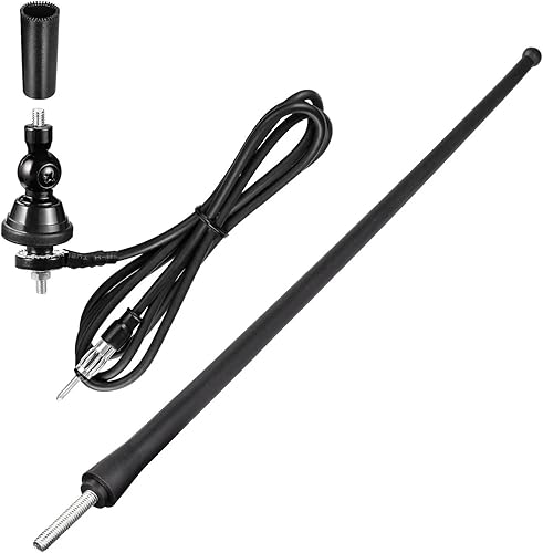 Marine Boat Radio Antenna Waterproof 16 Inch, Rubber Duck Dipole Flexible Mast FM AM Antenna for Boat Radio Car ATV UTV RZR SPA