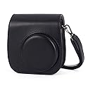 Phetium Instant mini 12 Camera Protective Case Compatible with Instax Mini 12 11,PU Leather Bag with Pocket and Adjustable Shoulder Strap (Black)