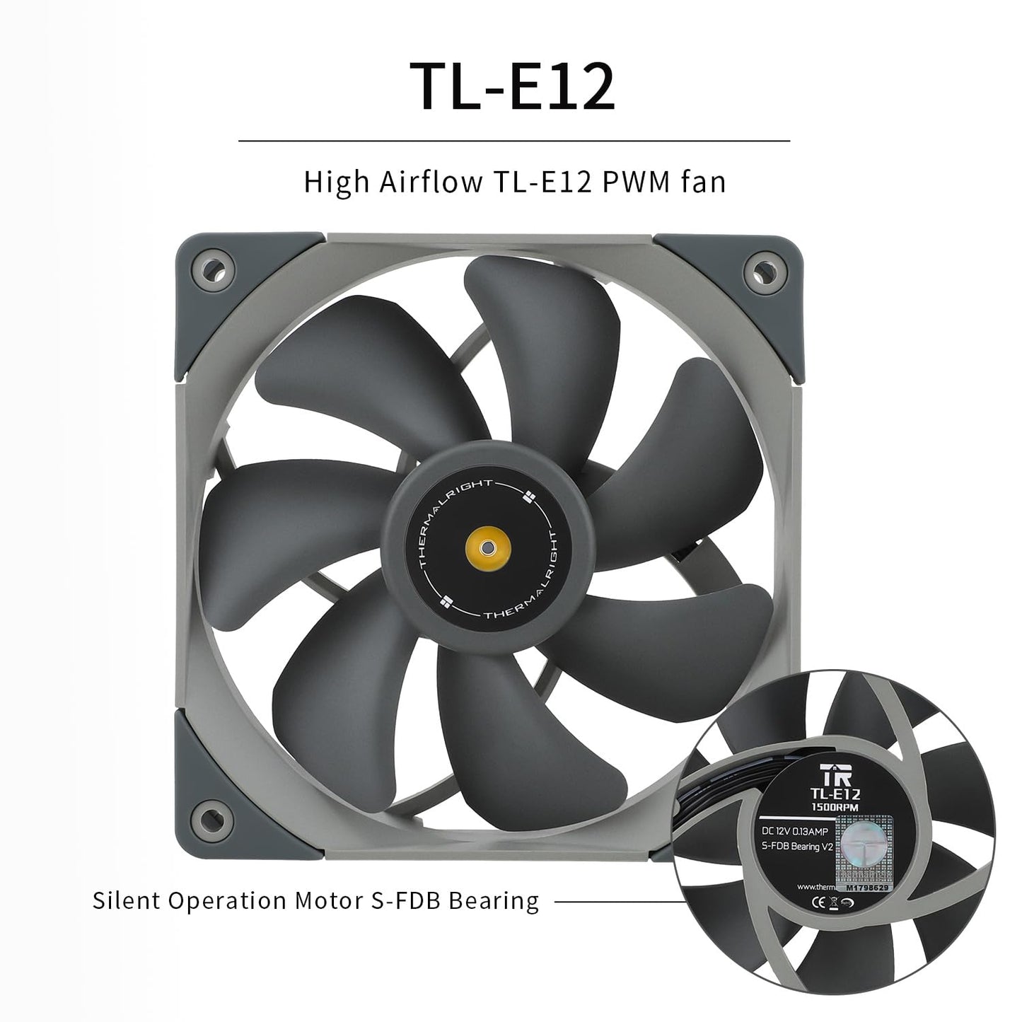 Thermalrlght SI-100 CPU Air Cooler, 6×6mm Heat Pipes, TL-E12 PWM Quiet Fan CPU Cooler with S-FDB V2.0 Bearing, AGHP 3.0 Technology, for AMD AM4