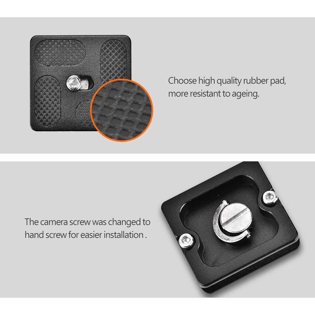 Acouto for PU40 Quick Release Plate with 1/4inch Screw Mount for Tripod Ball Head SLR Camera Alloy Rubber