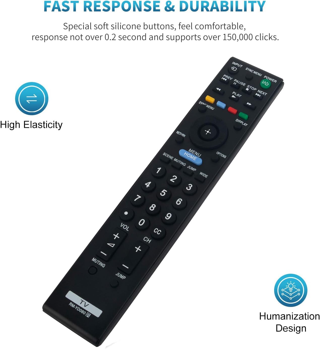 Replacement Remote Control for Sony Bravia Smart TV 4K KDL-46BX450 KDL-42EX440 KDL-32BX300 KDL-32BX320 KDL-32BX420 KDL-40BX420 KDL-40BX421 KDL-40BX450