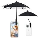 TOUGHMATE Mini Clip-on Phone Umbrella for Sun Flexible Adjustable Handle, Cell Phone Umbrellas Sun Shade Protects from Sunlight and Glare, Universal