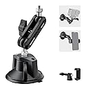 NEEWER Suction Cup Phone Holder & Camera Mount Compatible With GoPro DJI Insta360 iPhone, Car Phone Mount with Action Camera Adapter 360° Magic Arm
