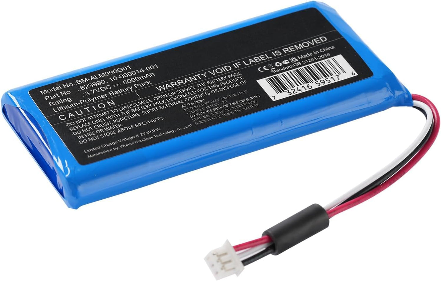Ejjinenbby 3.7V 5000mAh 823990 2GIG GC3e Battery Replacement for 2GIG GC3e Panel SP1-GC3 GC3 Panel,10-000014-001