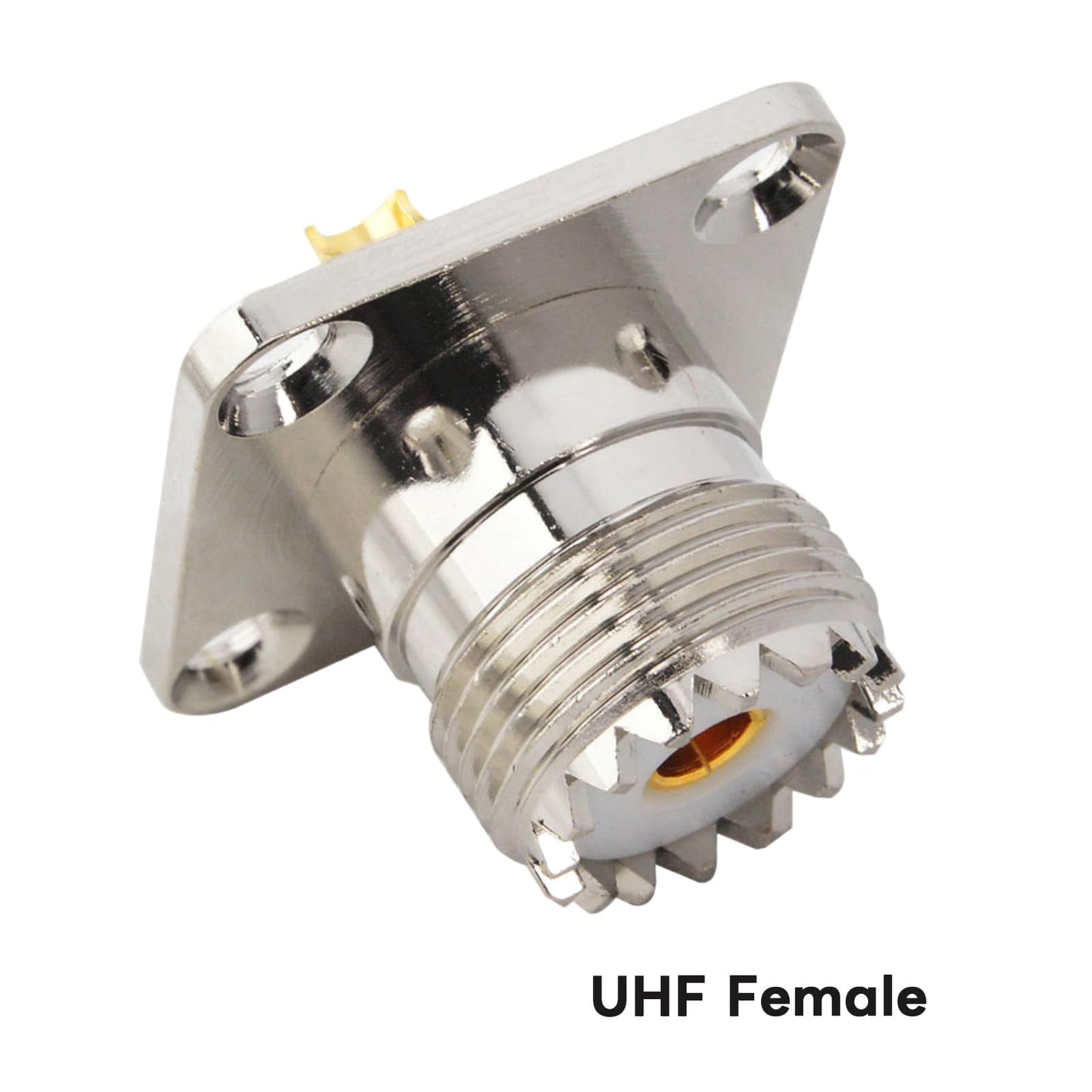 Boobrie UHF Female SO239 4-Hole Panel Chassis Mount Flange Panel Mount Adapter Solder Cup RF Coaxial Coax Connector Adapter for PL259 Male Plug Pack