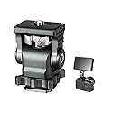 Camera Monitor Mount with Cold Shoe 1/4 Screw for 5" & 7" Monitor, 360°Swivel and 176° Tilt Field Mount Holder for LED Lights, Flash, Microphone