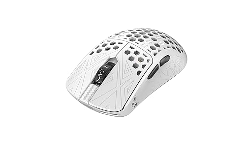 Tenko ARBITER Akitsu Medium Carbon Fiber Gaming Mouse - Ultra-Light 40g, Wireless 8K Polling, 30K DPI, PIXART 3950 Sensor, 60Hr Battery, LCD Receiver
