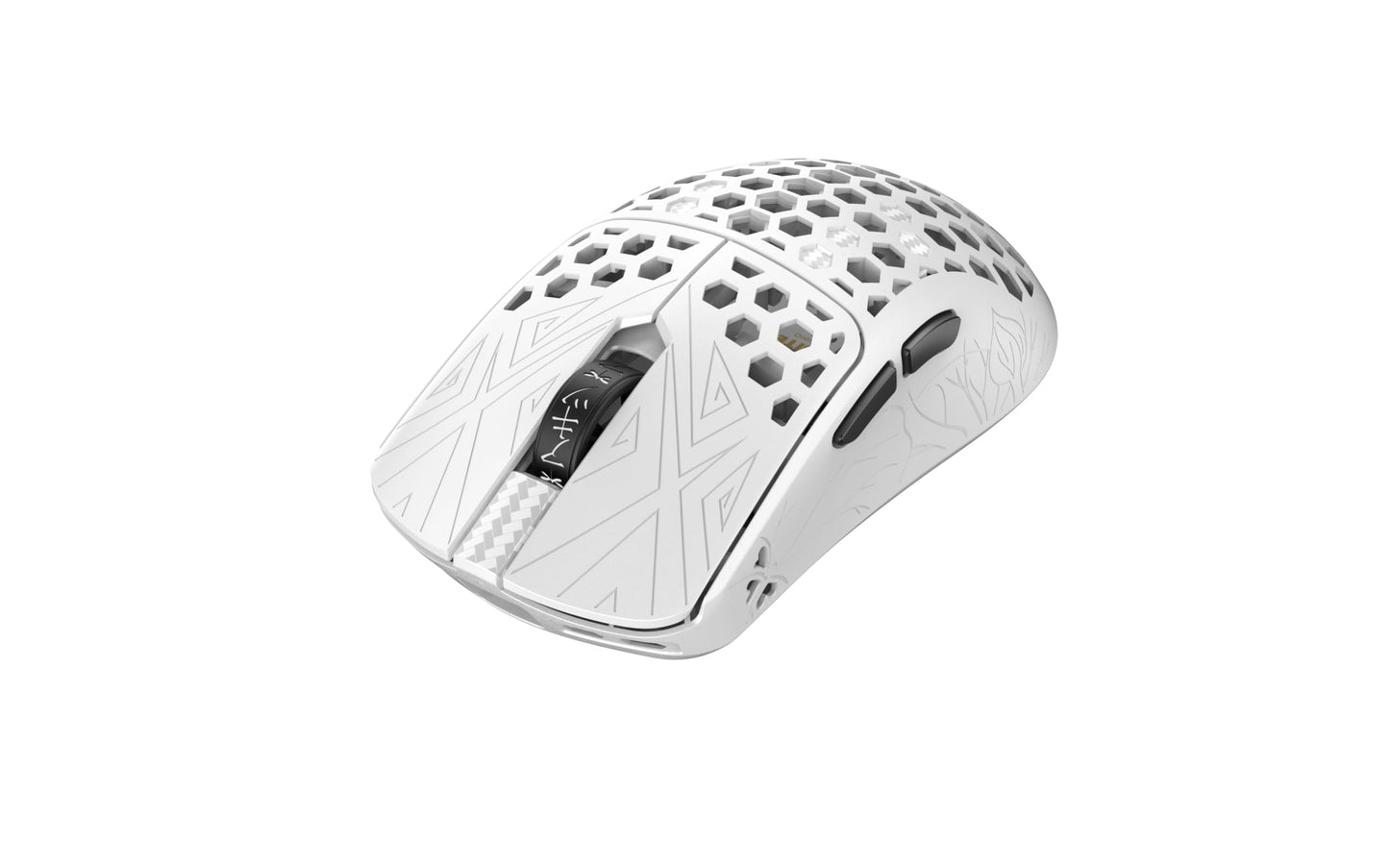 Tenko ARBITER Akitsu Medium Carbon Fiber Gaming Mouse - Ultra-Light 40g, Wireless 8K Polling, 30K DPI, PIXART 3950 Sensor, 60Hr Battery, LCD Receiver