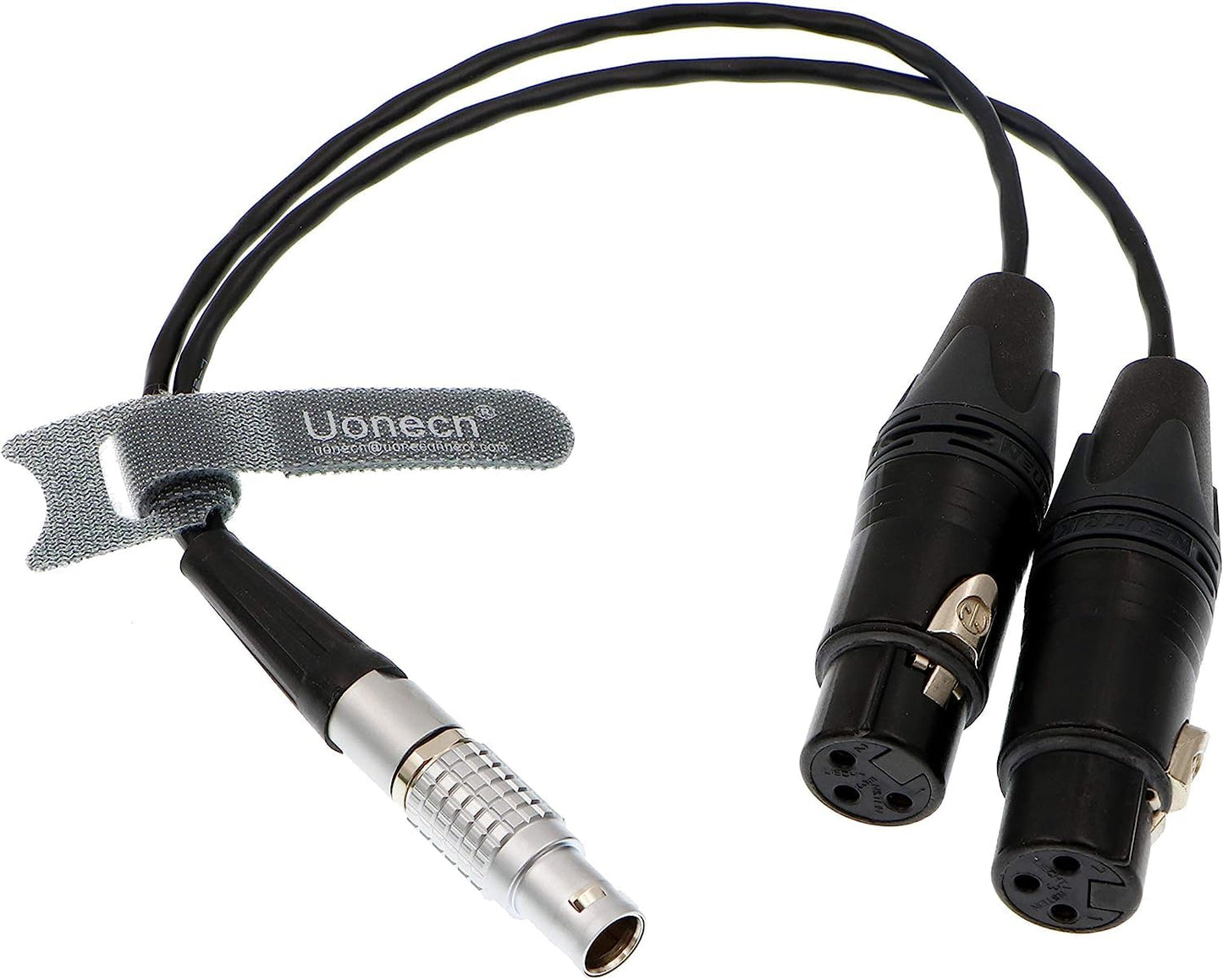 Uonecn 10 Pin to Dual XLR 3 Pin Female Plug Breakout Cable for Atomos Audio Splitter Cable for Shogun Monitor Recorder 30cm
