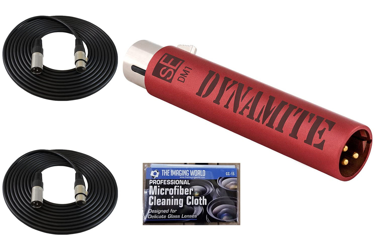 sE Electronics DM1 Dynamite Active Inline Microphone Preamplifier with Two 10' XLR Cables Bundle