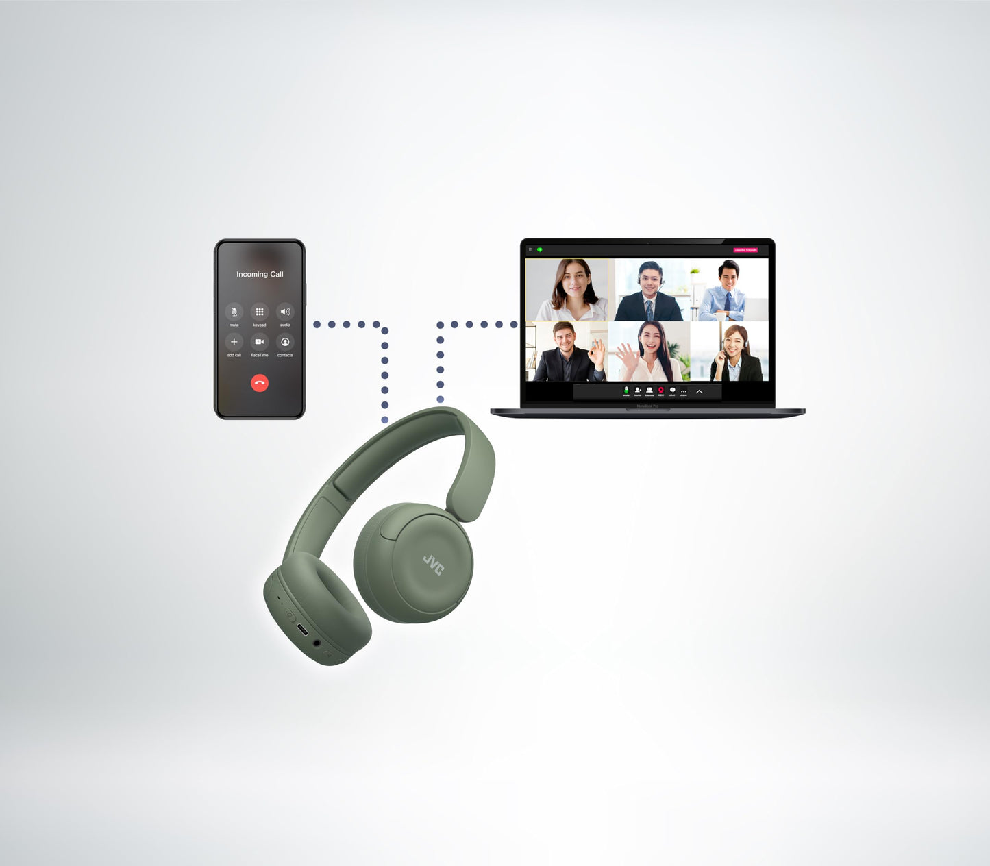 JVC Wireless Headphones with 50H Battery Life, Soft Cushions, Foldable Design, Bluetooth 5.3, Multipoint Connection, App EQ, Built-in Mic - Matte…